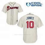 Camiseta Beisbol Hombre Atlanta Braves 10 Chipper Jones Crema Alterno Cool Base