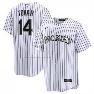 Camiseta Beisbol Hombre Colorado Rockies Ezequiel Tovar Replica Blanco