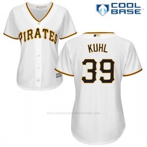 Camiseta Beisbol Mujer Pittsburgh Pirates Chad Kuhl Blanco Cool Base