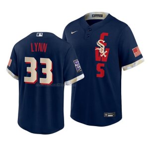 Camiseta Beisbol Hombre Chicago White Sox Lance Lynn 2021 All Star Replica Azul