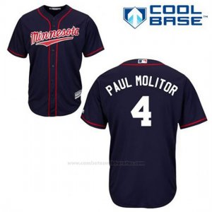 Camiseta Beisbol Hombre Minnesota Twins Paul Molitor 4 Azul Azul Alterno Cool Base