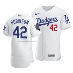 Camiseta Beisbol Hombre Los Angeles Dodgers Jackie Robinson Day Autentico Primera Blanco