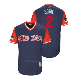 Camiseta Beisbol Hombre Boston Rojo Sox Xander Bogaerts 2018 Llws Players Weekend Bogie Azul