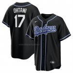 Camiseta Beisbol Hombre Los Angeles Dodgers Shohei Ohtani Lights Out Replica Negro