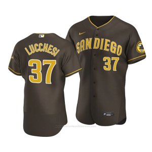 Camiseta Beisbol Hombre San Diego Padres Joey Lucchesi Autentico Road 2020 Marron