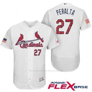 Camiseta Beisbol Hombre St. Louis Cardinals 2017 Estrellas y Rayas Jhonny Peralta Blanco Flex Base