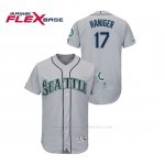 Camiseta Beisbol Hombre Seattle Mariners Mitch Haniger 150th Aniversario Patch Autentico Flex Base Gris