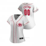 Camiseta Beisbol Mujer Cincinnati Reds Personalizada 2020 Replica Primera Blanco