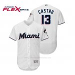 Camiseta Beisbol Hombre Miami Marlins Starlin Castro Flex Base Autentico Collection 1ª 2019 Blanco