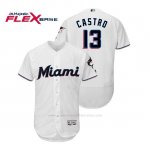 Camiseta Beisbol Hombre Miami Marlins Starlin Castro Flex Base Autentico Collection 1ª 2019 Blanco