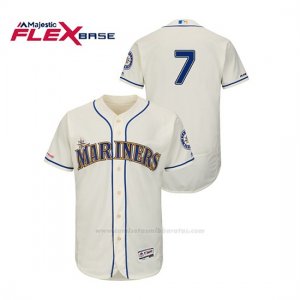 Camiseta Beisbol Hombre Seattle Mariners Marco Gonzales 150th Aniversario Patch Autentico Flex Base Crema