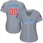 Camiseta Mujer Chicago Cubs Personalizada Gris