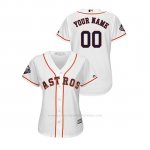Camiseta Beisbol Mujer Houston Astros Personalizada 2019 World Series Bound Cool Base Blanco