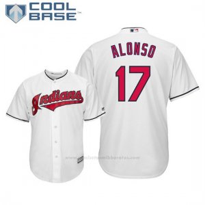 Camiseta Beisbol Hombre Indians Yonder Alonso Cool Base 1ª Blanco