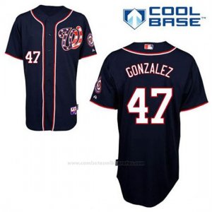 Camiseta Beisbol Hombre Washington Nationals Gio Gonzalez 47 Azul Azul Alterno Cool Base