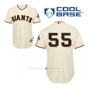 Camiseta Beisbol Hombre San Francisco Giants Tim Lincecum 55 Crema 1ª Cool Base