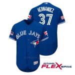 Camiseta Beisbol Hombre Toronto Blue Jays Teoscar Hernandez 2018 Stars & Stripes Flex Base Royal