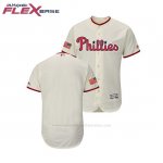 Camiseta Beisbol Hombre Philadelphia Phillies 2018 Stars & Stripes Flex Base Crema