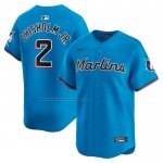 Camiseta Beisbol Hombre Miami Marlins Jazz Chisholm Jr. Alterno Limited Azul