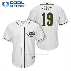 Camiseta Beisbol Hombre Cincinnati Reds 19 Joey Votto Blanco2018 Alterno Cool Base