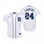 Camiseta Beisbol Nino Detroit Tigers Miguel Cabrera Replica Primera Blanco