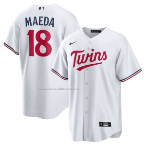 Camiseta Beisbol Hombre Minnesota Twins Kenta Maeda Primera Replica Blanco