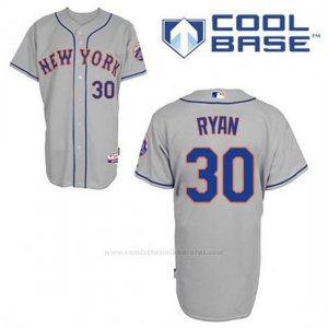 Camiseta Beisbol Hombre New York Mets Nolan Ryan 30 Gris Cool Base