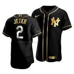 Camiseta Beisbol Hombre New York Yankees Derek Jeter Golden Edition Autentico Negro