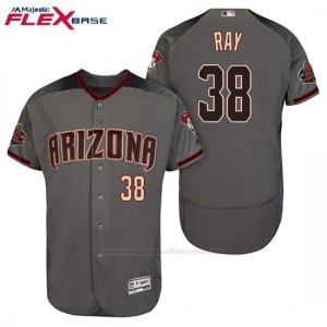 Camiseta Beisbol Hombre Arizona Diamondbacks 38 Robbie Ray Gris Negro 20 Aniversario Flex Base