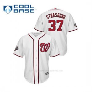 Camiseta Beisbol Hombre Washington Nationals Stephen Strasburg 2019 World Series Bound Cool Base Blanco
