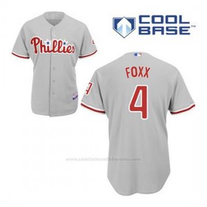 Camiseta Beisbol Hombre Philadelphia Phillies Jimmy Foxx 4 Gris Cool Base