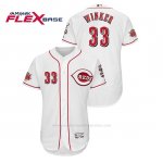 Camiseta Beisbol Hombre Cincinnati Reds Jesse Winker 150th Aniversario Patch Flex Base Blanco
