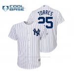 Camiseta Beisbol Nino New York Yankees Gleyber Torres Cool Base Official 1ª Blanco