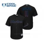 Camiseta Beisbol Hombre Miami Marlins J.t. Realmuto Cool Base Majestic Alternato 2019 Negro