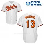 Camiseta Beisbol Hombre Baltimore Orioles 13 Manny Machado Blanco 1ª Cool Base