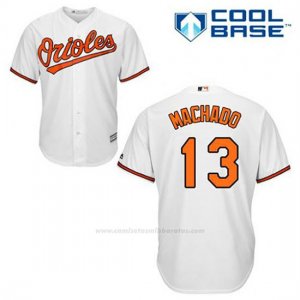 Camiseta Beisbol Hombre Baltimore Orioles 13 Manny Machado Blanco 1ª Cool Base