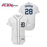 Camiseta Beisbol Hombre Detroit Tigers Niko Goodrum 150th Aniversario Patch Flex Base Blanco
