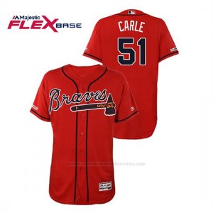 Camiseta Beisbol Hombre Atlanta Braves Shane Carle 150th Aniversario Patch Autentico Flex Base Rojo