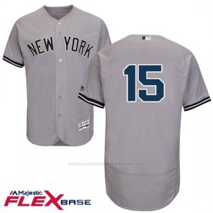 Camiseta Beisbol Hombre New York Yankees Thurman Munson Gris Flex Base Autentico Coleccion