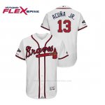Camiseta Beisbol Hombre Atlanta Braves Ronald Acuna Jr. 2019 Postseason Flex Base Blanco