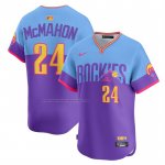 Camiseta Beisbol Hombre Colorado Rockies Ryan McMahon 2025 City Connect Limited Azul Violeta