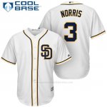 Camiseta Beisbol Hombre San Diego Padres Derek Norris Blanco Cool Base Jugador