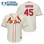 Camiseta Beisbol Hombre St. Louis Cardinals Bob Gibson 45 Crema Alterno Cool Base