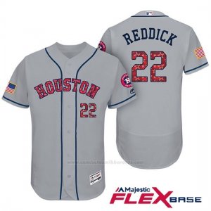 Camiseta Beisbol Hombre Houston Astros 2017 Estrellas y Rayas Josh Rojodick Gris Flex Base