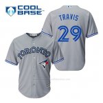 Camiseta Beisbol Hombre Toronto Blue Jays Devon Travis 29 Gris Cool Base