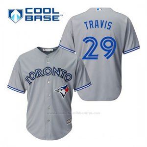 Camiseta Beisbol Hombre Toronto Blue Jays Devon Travis 29 Gris Cool Base