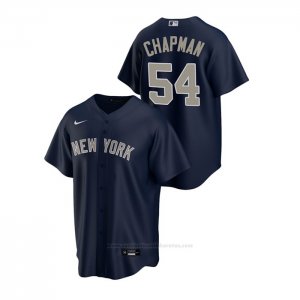 Camiseta Beisbol Hombre New York Yankees Aroldis Chapman Replica Alterno Azul