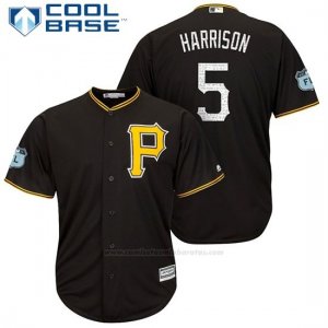 Camiseta Beisbol Hombre Pittsburgh Pirates Josh Harrison Negro 2017 Entrenamiento de Primavera Cool Base Jugador