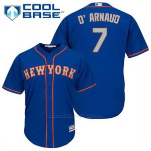 Camiseta Beisbol Hombre New York Mets Travis D'arnaud 7 Azul Alterno Cool Base