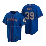 Camiseta Beisbol Hombre New York Mets Edwin Diaz Replica Azul